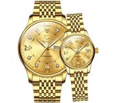Reloj Mecánico Automático Con Diamantes Para Parejas, Regalo De Boda Romántico (oro)