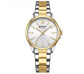 Relojes De Pulsera De Cuarzo Para Parejas Con Brazalete De Acero - Blanco Para Mujer