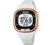 Reloj Digital Cuadrado Venaxin Con Alarma Multifuncional Y Correa De Pu Impermeable, Color Blanco