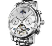 Reloj Hueco Automático Para Hombre Calendario Clásico Reloj De Acero Inoxidable Resistente Al Agua(blanco Plateado)