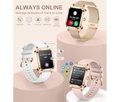 Reloj Inteligente Llamada Recibir Dial Monitor De Sueño Podómetro Rastreador De Actividad Impermeable-oro Rosa