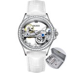 Reloj De Cuarzo Resistente Al Agua En Oro Y Plata Con Diamantes Y Plata Para Mujer(blanco)