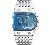 Relojes De Cuarzo Para Hombre, Reloj De Pulsera Resistente Al Agua Con Tres Zonas Horarias