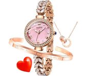 Reloj Mecánico Automático Hueco Para Mujer, Luminoso, Plateado, Resistente Al Agua(rosa)