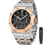 Relojes Para Hombre Tiong, Reloj De Cuarzo Analógico Con Fecha Y Cronógrafo Resistente Al Agua, Relojes De Pulsera Informales De Negocios