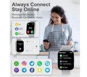 Reloj Inteligente Con Pantalla Táctil Hd De 1,85 Pulgadas, Rastreador De Actividad Resistente Al Agua, Plateado + Lavanda Y Blanco