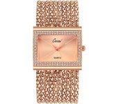 Reloj De Pulsera Cuadrado Con Diamantes Y Oro Para Mujer, Color Plata