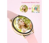 Reloj Inteligente Para Mujer Ip68 Reloj Redondo Resistente Al Agua -rosa
