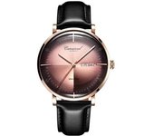 Reloj Automático Con Fecha Para Hombre De Brands Con Correa De Piel - Marrón Rosado