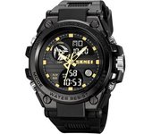 Relojes Despertadores Led Resistentes Al Agua Hasta 50 M Para Hombres, Color Negro Y Dorado
