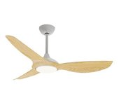 Pack Ventilador De Techo De Tres Aspas Cefiro + 132 Cm Madera Clara+ Luz Led