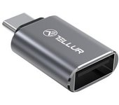Adaptador Tellur, Usb-c (macho) A Usb-a (hembra), 10 Gbps, 3 A, Aluminio