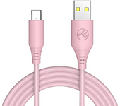Cable De Datos Tellur, De Silicona Usb A Tipo C, 3a, 1m, Rosa
