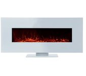 Chimenea Eléctrica De Pared Empotrable Para Interior 1600w Kekai Alaska 128x26x61 Cm Con Simulación De Fuego 2 Niveles De Potencia Con Mando