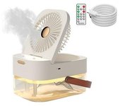 Ventilador De Escritorio, Ventilador De Nebulización Con Tanque De Agua Grande, Ventilador De Pulverización De Agua Con Luz Nocturna