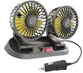 Ventilador De Refrigeración Genérico Para Coche, Silencioso, Potente, Doble Cabezal Para Carro, Rv, Salpicadero De Coche, Color Naranja