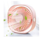 Dww-(rose) Mini Ventilador De Escritorio Usb, 3 Vitesses, Alimentación Usb, Ventilación Potente, Funcionamiento Silencioso, Conveniente Para La Casa,