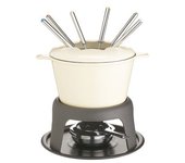 Masterclass Set De Fondue De Hierro Fundido, Olla De Fondue Con 6 Tenedores Y Cuenco De Hierro Fundido Esmaltado, Retención Superior Del Calor Y