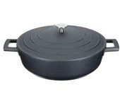 Masterclass Cacerola Poco Profunda Con Tapa 4l/28 Cm, Aluminio Fundido Ligero, Apta Para Horno Y Placa De Inducción, Negro