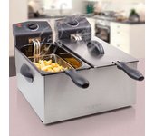 Freidora Doble Tristar Fr6937, Capacidad De 2 X 3 Litros, Potencia 2 X 1800 W, Fácil De Desmontar, Asas Integradas