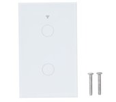 Para Zigbee Tuya Interruptor De Luz De Control Remoto Control De Voz 2-gang Us Interruptor Táctil De Pared Ac 100-240v Blanco