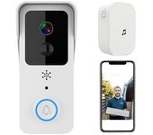 Timbre De Vídeo Con Reloj Interior Timbre De Seguridad Inalámbrico Vigilancia Del Hogar Cámara De Vídeo Macaron, T32-1080p