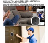 4,3 Pulgadas 720p Hd Timbre Inteligente Visión Nocturna Cámara De Vídeo Pir Visor De Puerta Seguridad Del Hogar Plata