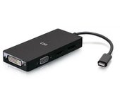 C2g Adaptador Multipuerto Usb-c, Adaptador De Vídeo 4 En 1 Con Hdmi, Displayport, Dvi Y Vga - 4k 60 Hz