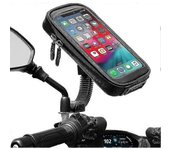 Soporte Impermeable Para Teléfono De Motocicleta Con Rotación De 360 Grados Para Scooter Y Smartphone - -