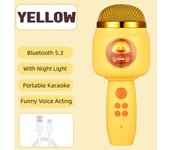 5 En 1 Nuevo Micrófono De Karaoke Veanxin Para Niños Que Cantan Altavoz De Karaoke Veanxin Inalámbrico Portátil Bluetooth 5,3 - Amarillo