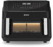 Freidora Aire Con Ventana De Visualización Y Pantalla Led Táctil, Cesta Maxi 10.5l Con Division - 1750w