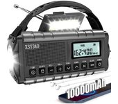 Radio De Emergencia Impermeable De 10000mah, Radio Portátil Solar Con Manivela, Alarma Meteorológica, Linterna Am/fm, Luz De Lectura, Alarma Sos