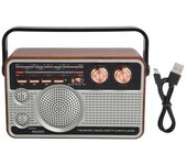 Altavoz Usb Recargable Con Bluetooth Portátil Con Radio Fm/am/sw Para Disco U/tarjeta De Memoria
