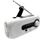 Radio Meteorológica De Manivela De Emergencia Con Batería De Respaldo De 2000 Mah, Color Blanco