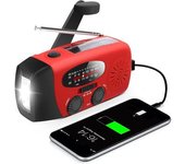 Radio De Manivela De Emergencia Con Linterna De Emergencia Led, Radio Meteorológica Portátil Am/fm Noaa Con Cargador De Teléfono Con Batería Externa
