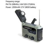 Radio Portátil Multifuncional De 2000mah, Manivela Manual, Carga Solar Usb, Fm, Am, Wb, Noaa, Radio Meteorológica, Linterna Led De Emergencia