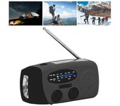 Radio Solar De Manivela Con Linterna Led Radio Portátil Fm Am Wb Usb Para Protección De Emergencia Ante Desastres Negro Europeo