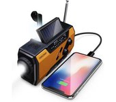 Radio De Emergencia (modelo A1) Noaa/am/fm Con Banco De Energía Portátil De 7400 Mwh, Carga Usb/solar/manivela, Alimentado Por Batería