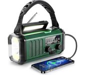 Radio De Emergencia Con Manivela, Energía Solar Y Carga Usb - Batería De 10000mah - Radio Meteorológica Noaa/am/fm - Linterna Led Y Luz De Lectura -