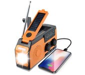 Radio De Manivela Con Célula Solar Y Powerbank Extreme 5000 Mah - Naranja Naranja