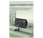 Altavoz Bluetooth 5.0 Con Radio Fm Para Reproductor De Música Mp3 Tf/usb De Alta Fidelidad Con Soporte Para Grabación De Auriculares, Color Verde