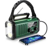 Radio De Emergencia Con Manivela, Energía Solar Y Carga Usb - Batería De 10000mah - Radio Meteorológica Noaa/am/fm - Linterna Led Y Luz De Lectura -
