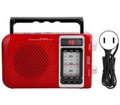 Radio Multifunción Con Luz Led, Soporte Altavoz, Tarjeta De Memoria, Mmc, Usb, Fm, Am, Sw, Enchufe Us 110-240v, Rojo