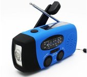 Radio Manivela 2000mah Powerbank, Células Solares, Linterna Azul