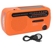 Radio De Manivela Am Fm Sw1 Sw2 Radio Solar De Emergencia Con Linterna Led Para Acampar Al Aire Libre Naranja