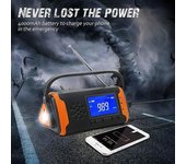 Linterna De Luz De Energía Solar De 4000 Mah Con Manivela De Emergencia Por Radio Portátil