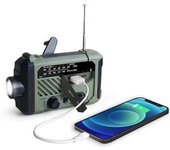Radio Portátil Manivela Am Fm Noaa Emergencia 3 En 1 Luz De Lectura Linterna Carga Solar 2000mah Banco De Energía Para Teléfono Móvil