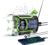 Radio Meteorológica De Emergencia, Radio Meteorológica Portátil Am/fm/noaa Bluetooth Resistente Al Agua, Radio Solar Con Manivela Usb De 5000 Mah,