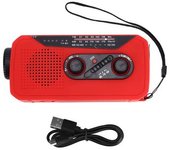 Radio De Emergencia Radio Solar De Generación De Energía Manual Con Linterna Led Carga De 2000 Mah Para Acampar Senderismo Rojo Tipo Ee. Uu.