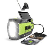 Radio Meteorológica De Manivela De Radio De Emergencia Sar Con Cargador De Teléfono Móvil Con Luz De Lectura